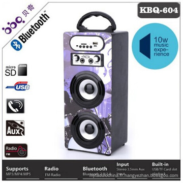 Radio FM matériel en bois sans fil batterie 1200mAh imperméable bluetooth haut-parleur